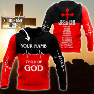 Premium Christian Jesus Custom Name 3D Printed Unisex Shirts