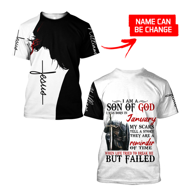 January Man- I Am A Child Of God I Was Born In January  3D All Over Printed Shirts For Men and Women TA10032005S1