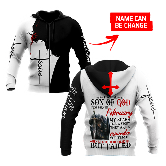 February Man- I Am A Child Of God I Was Born In February 3D All Over Printed Shirts For Men and Women TA10032005S2