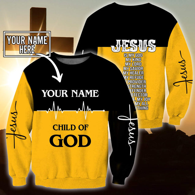 Premium Christian Jesus Custom Name 3D Printed Unisex Shirts