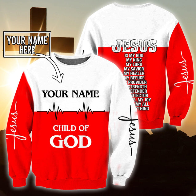 Premium Christian Jesus Custom Name 3D Printed Unisex Shirts