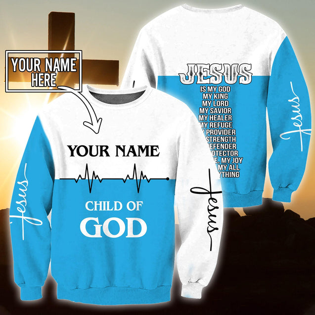 Premium Christian Jesus Catholic Customize Name 3D Printed Unisex Shirts