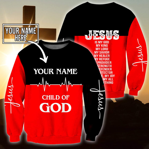 Premium Christian Jesus Custom Name 3D Printed Unisex Shirts