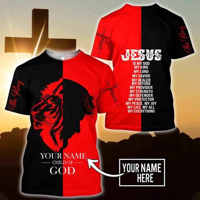 Premium Christian Jesus Catholic Customize Name 3D Printed Unisex Shirts