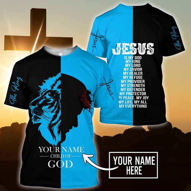 Premium Christian Jesus Catholic Customize Name 3D Printed Unisex Shirts