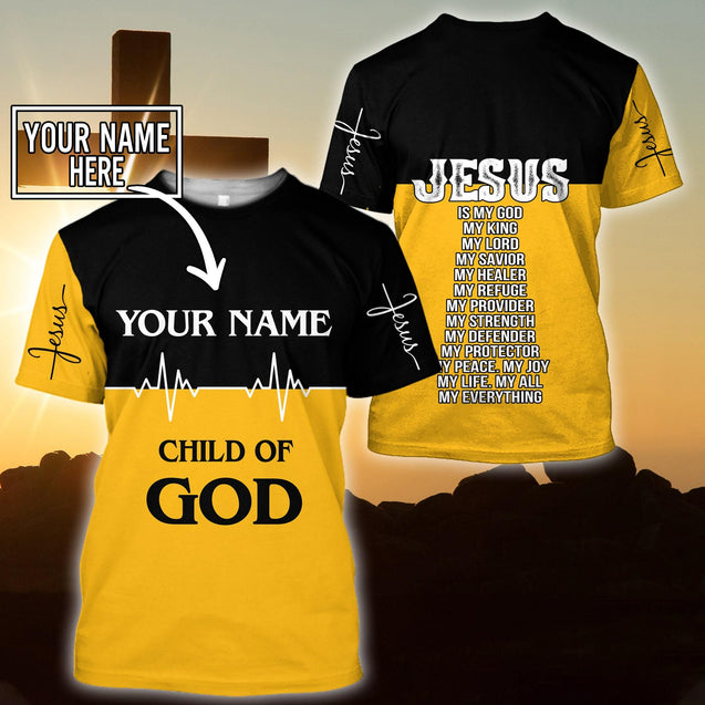 Premium Christian Jesus Catholic Customize Name 3D Printed Unisex Shirts