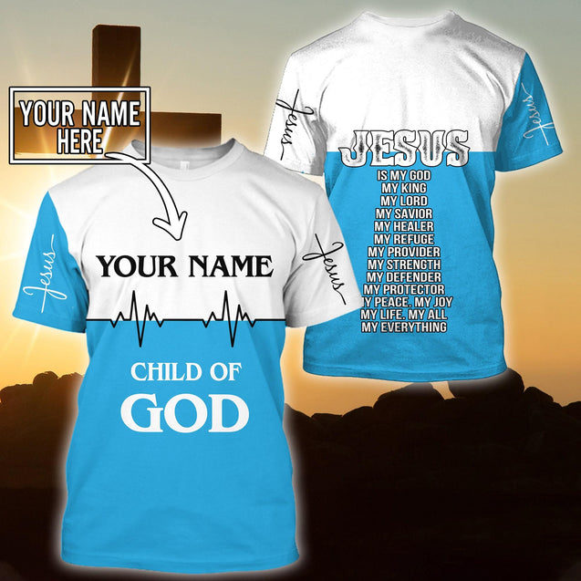 Premium Christian Jesus Custom Name 3D Printed Unisex Shirts