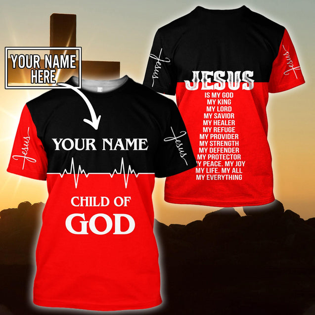 Premium Christian Jesus Custom Name 3D Printed Unisex Shirts