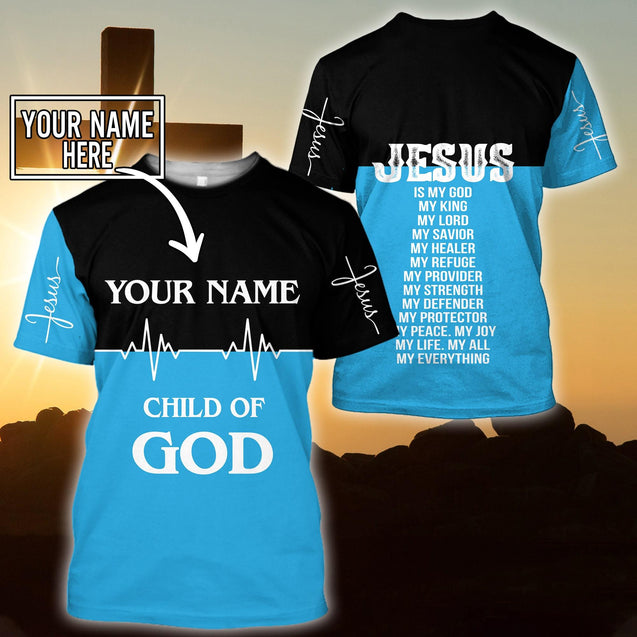 Premium Christian Jesus Catholic Customize Name 3D Printed Unisex Shirts