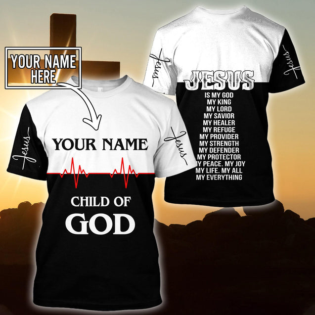 Premium Christian Jesus Catholic Customize Name 3D Printed Unisex Shirts