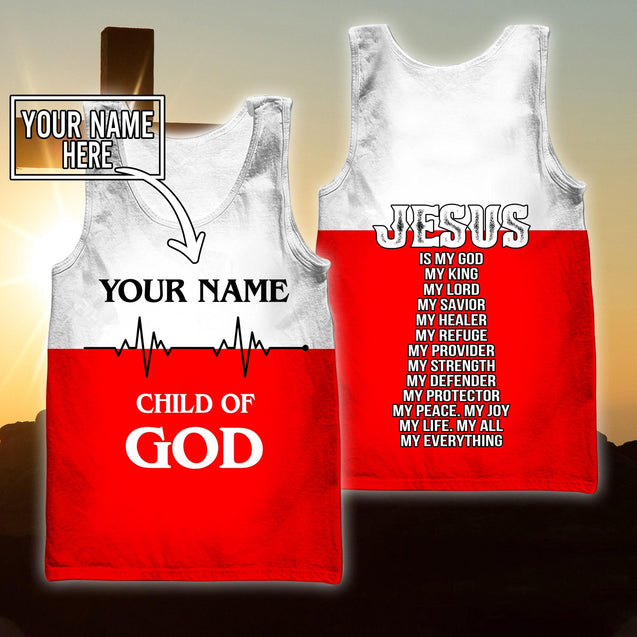 Premium Christian Jesus Custom Name 3D Printed Unisex Shirts