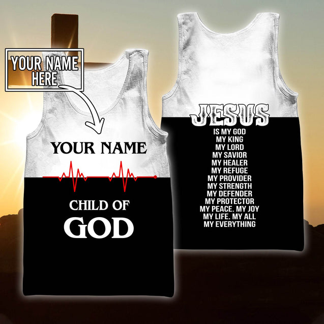 Premium Christian Jesus Custom Name 3D Printed Unisex Shirts