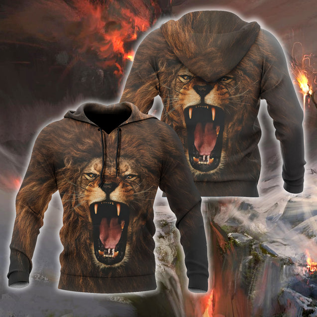 The Alpha King Lion Over Printed Hoodie