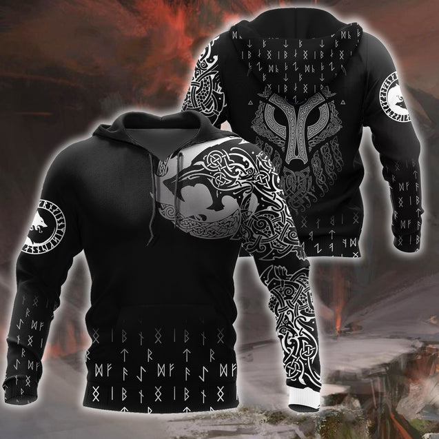 3D All Over Print Viking Wolf Hoodie NTN08252001