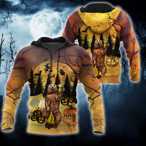 Beautiful All Over Printed Halloween Camping Bear Hoodie NTN08172001-MEI