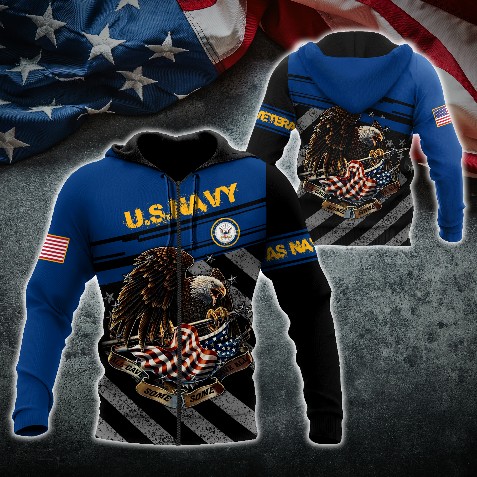 US Navy US Veteran 3D All Over Printed Shirts MH211020