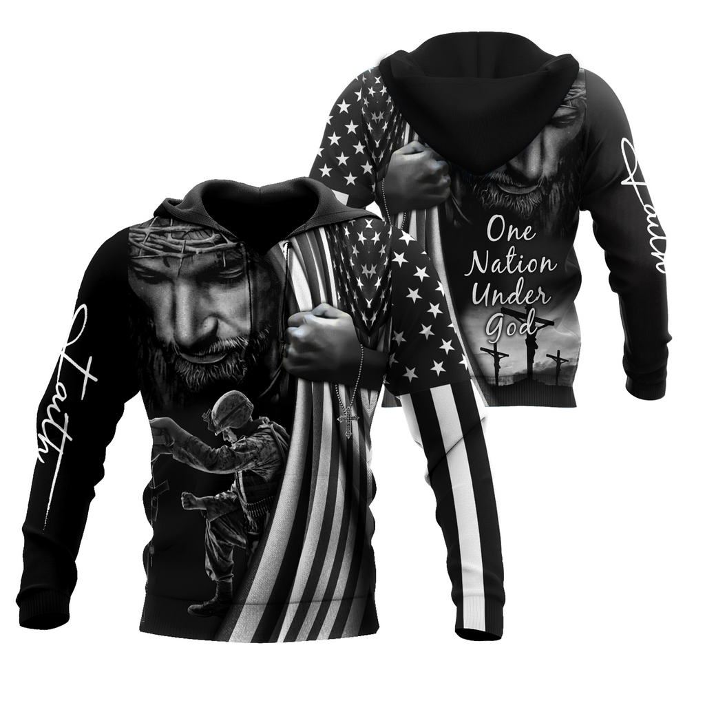 US Veteran One Nation Under God 3D All Over Printed Shirts TA09162002