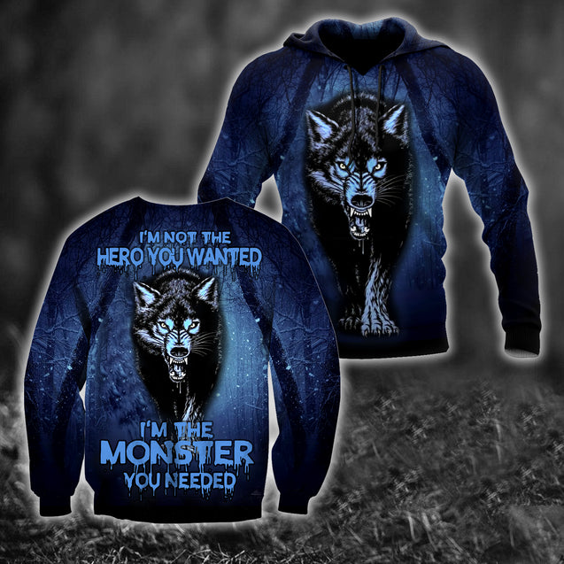 Night Wolf 3D All Over Print Hoodie T Shirt For Men and Women HHT07092016