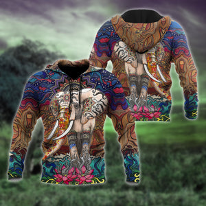 Mandala 3D All Over Printed Unisex Shirts Mandala Elephant