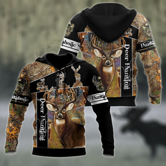 Version Huntaholic - Deer Hunting 3D All Over Printed Shirts For Men And Woman