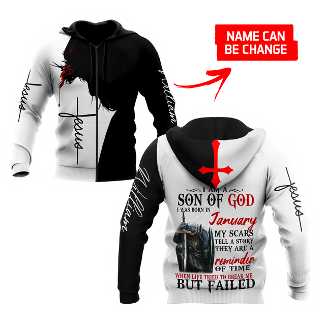 January Man- I Am A Child Of God I Was Born In January  3D All Over Printed Shirts For Men and Women TA10032005S1