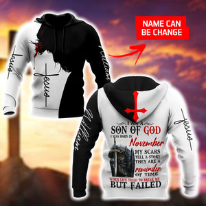 November Man- I Am A Child Of God I Was Born In November 3D All Over Printed Shirts For Men and Women TA10032005S11