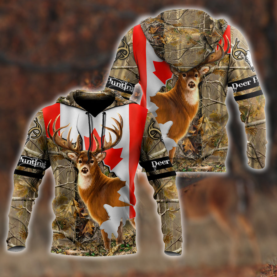 Deer Hunting Canada 3D All Over Printed Shirts For Men LAM