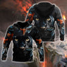 Flower Black Panther Over Printed Hoodie