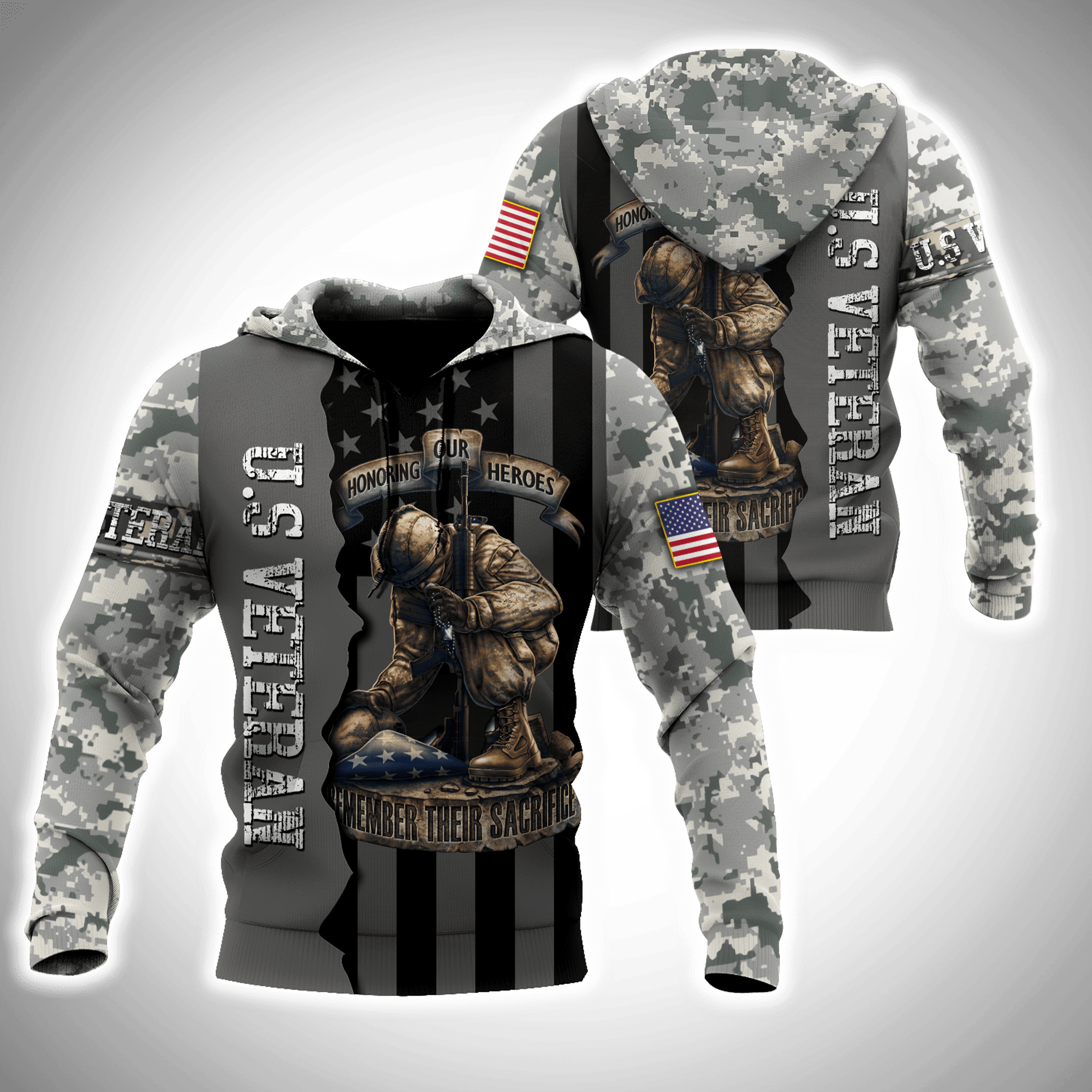 US Veteran Honoring Our Heroes Remember Their Sacrifice 3D All Over Printed Shirts For Men and Women TA09162005