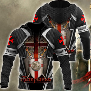 Premium Red Cross Shield Swords Knight Templar All Over Printed Shirts For Men And Women MEI