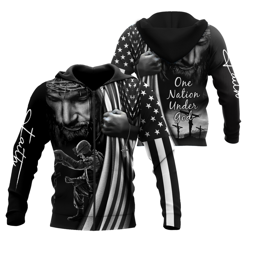 US Veteran One Nation Under God 3D All Over Printed Shirts TA09162002