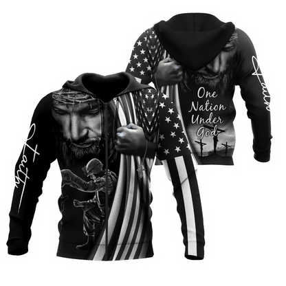 US Veteran One Nation Under God 3D All Over Printed Shirts TA09162002