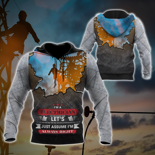 Premium Unisex All Over Printed Electrician Shirts MEI