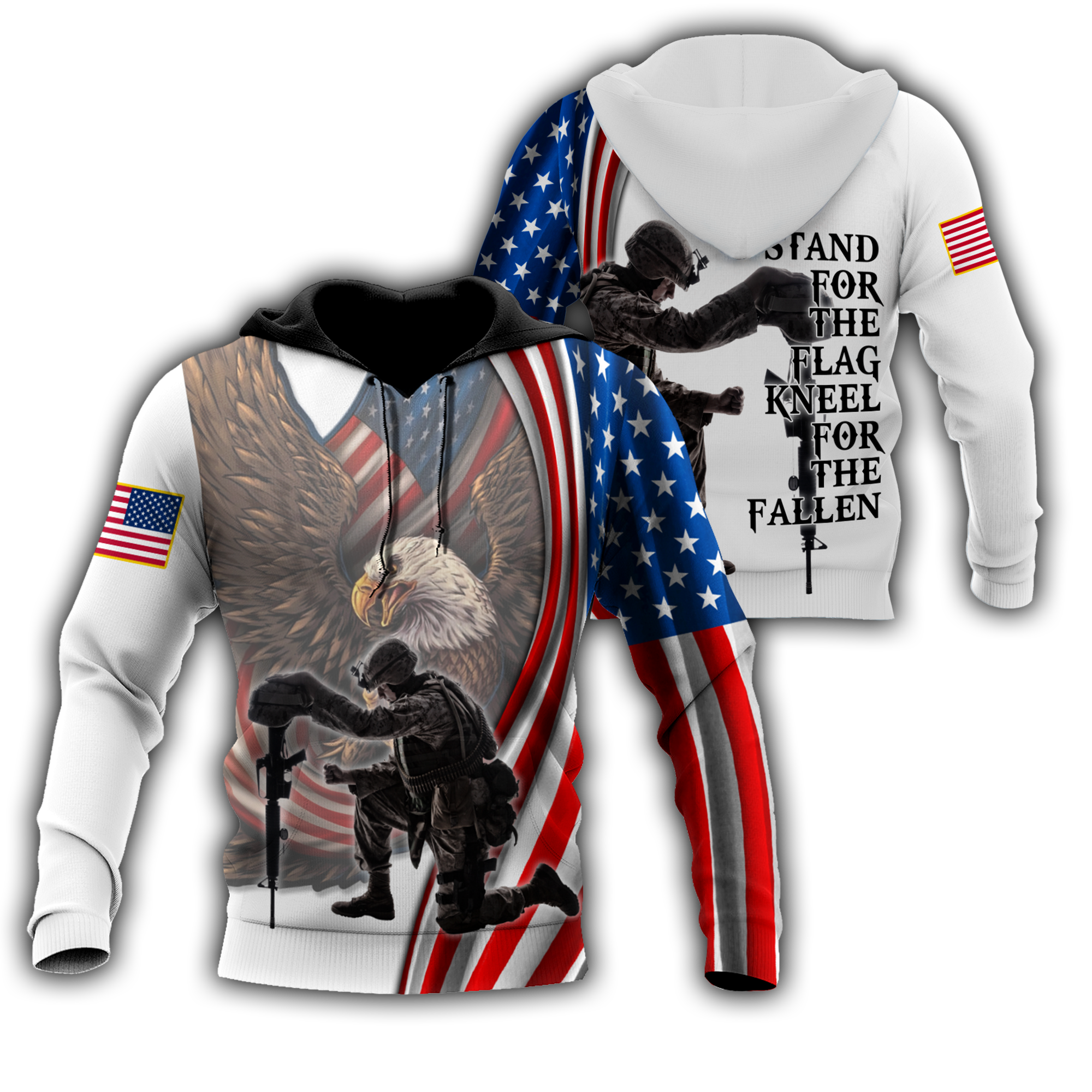 Stand For The Flag Knee For The Fallen 3D All Over Printed Shirts For Men and Women