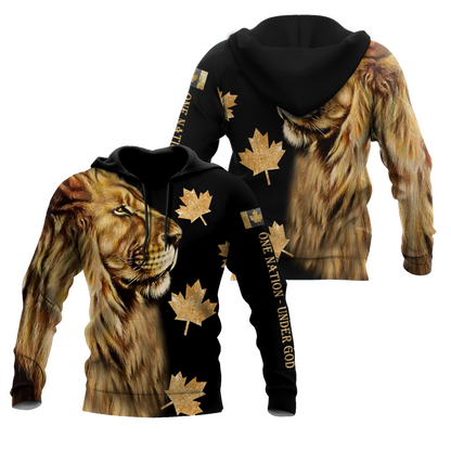 3D Canada One Nation Under God Over Printed Shirt for Men and Women TP