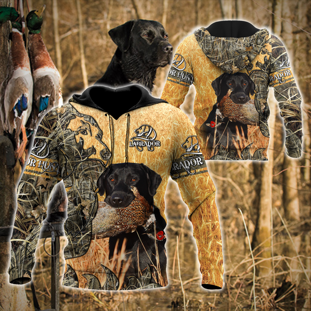 Labrador Hunting Camo 3D Over Printed Unisex Deluxe Hoodie ML