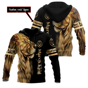 Custom Name March King Lion 3D All Over Printed Unisex Shirt