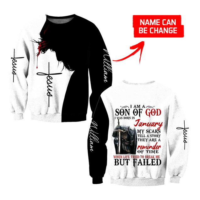 January Man- I Am A Child Of God I Was Born In January  3D All Over Printed Shirts For Men and Women TA10032005S1