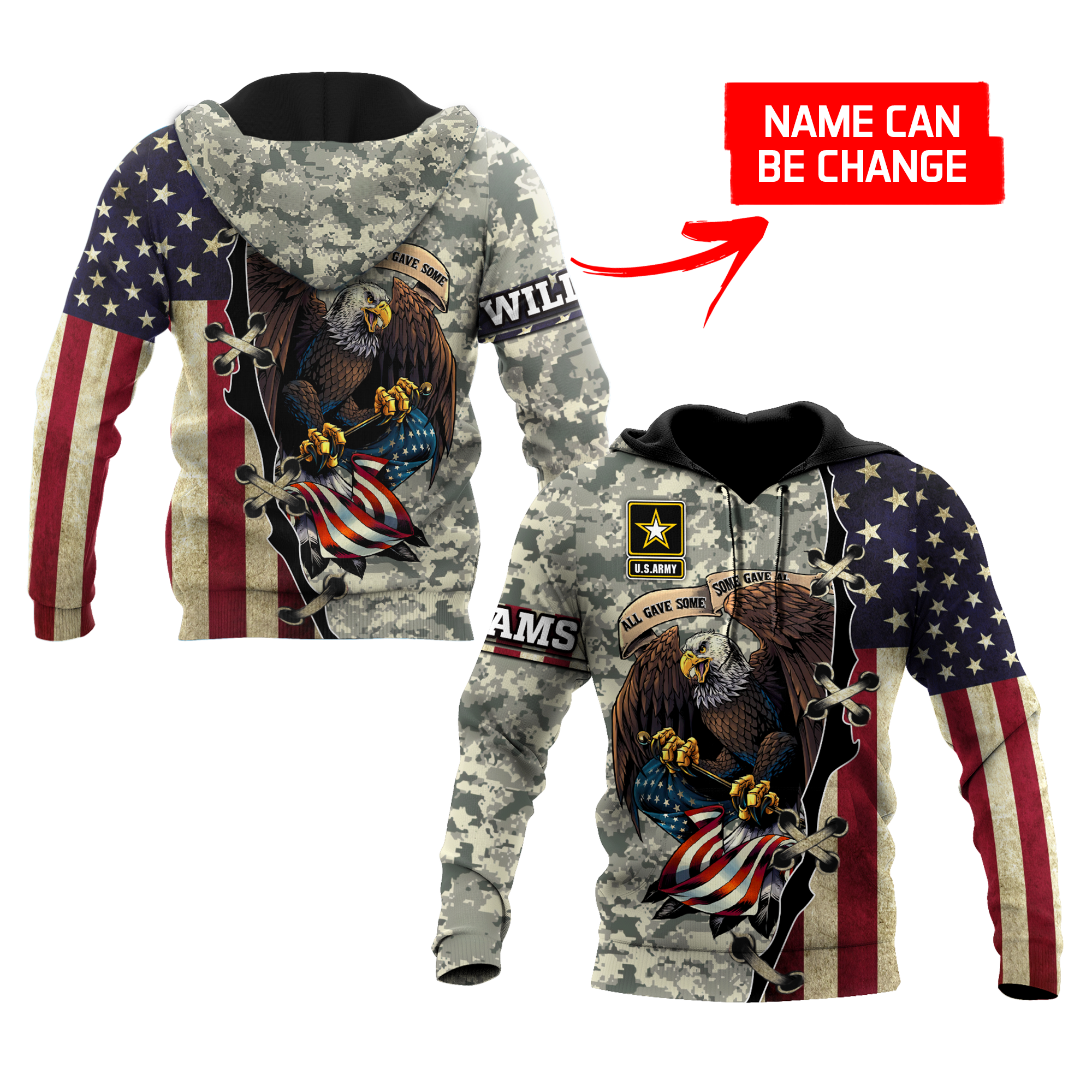 Army Customize Name 3D All Over Printed Shirts TA091420020S