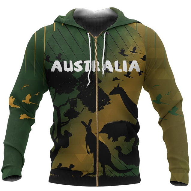 Australia Animal Hoodie NNK 1812-Apparel-NNK-Zip-Up Hoodie-S-Vibe Cosy™