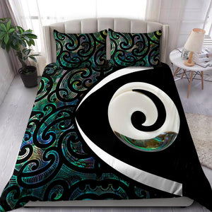 Koru Spiral Silver Fern Paua Shell Bedding set DL20292004