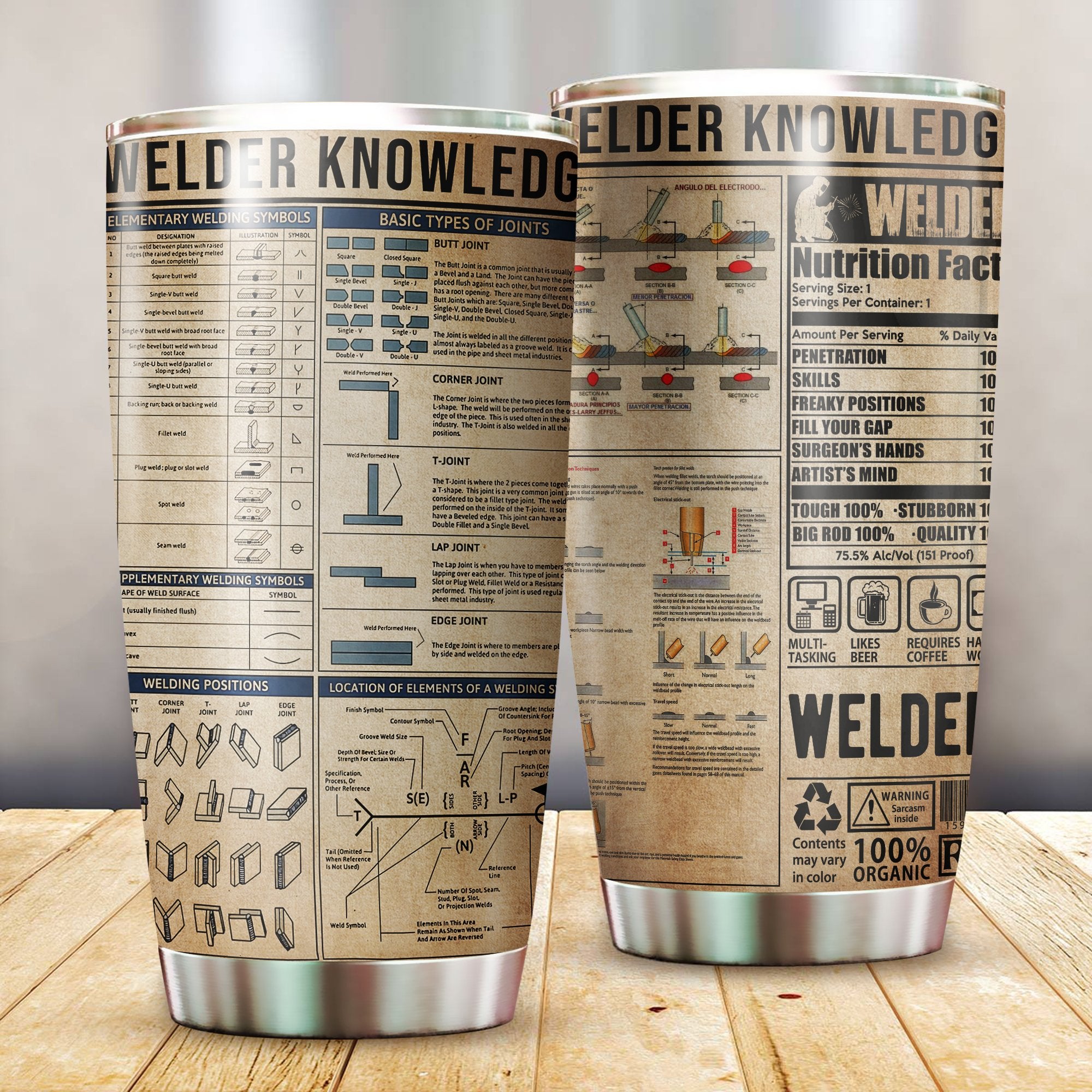 Welder Knowledge Stainless Steel Tumbler 20 Oz-Tumbler-NM-Vibe Cosy™