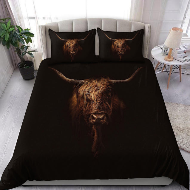 Scottish Highland Cow Portrait Bedding Set