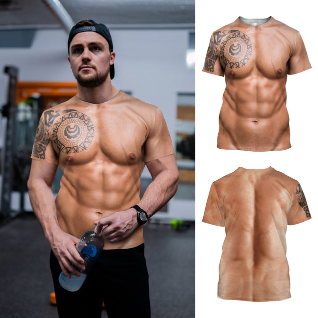 Muscle Tattoo 3D All Over Printed T-Shirt Pi28072001-Apparel-MP-T-Shirt-S-Vibe Cosy™