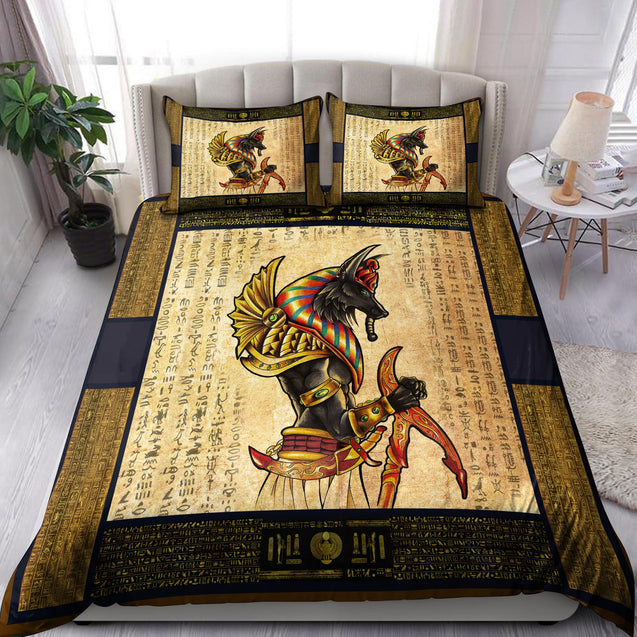 Ancient Egyptian Anubis Bedding Set Pi03072005-Bedding-MP-Twin-Vibe Cosy™