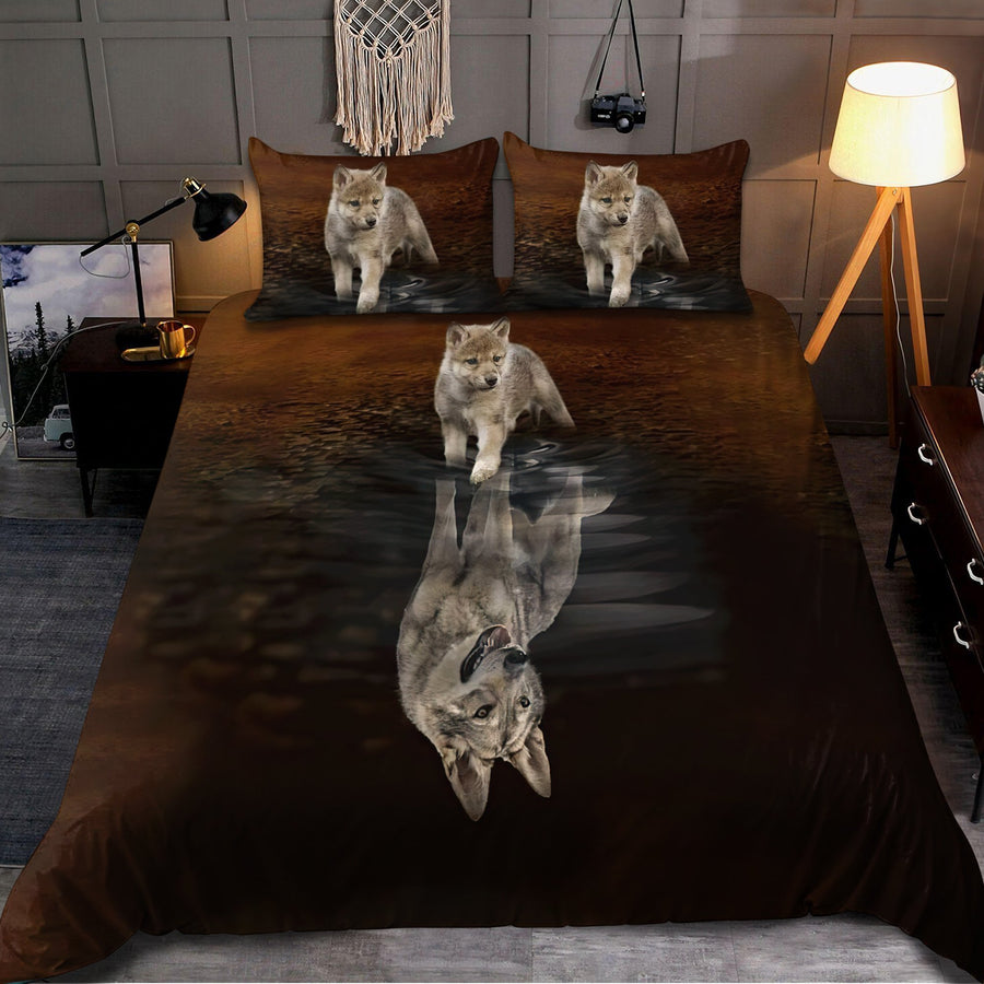Wolf Reflection The Flow Of Life Bedding Set-MEI
