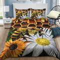 All Over Printed Bee And Flower Bedding Set MEI