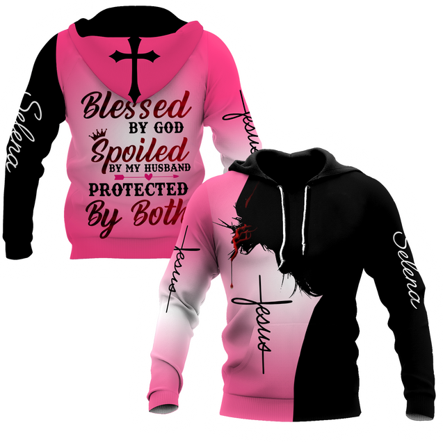 Blessed By God Spoiled By My Husband 3D All Over Printed Shirts NDD10262004