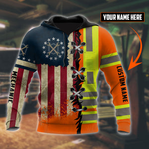 Personalized Mechanic American Flag Hoodie Shirt for Men and Women TR0710201