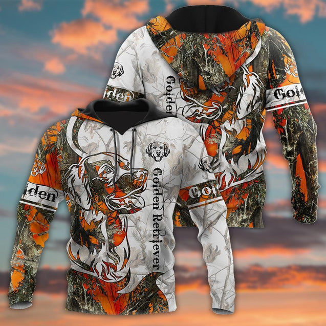 Deer Hunting Golden Retriever Camo 3D All Over Print  Hoodie TR1708203S